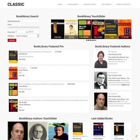 OrdaSoft Classic Book Library Joomla Template